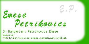 emese petrikovics business card